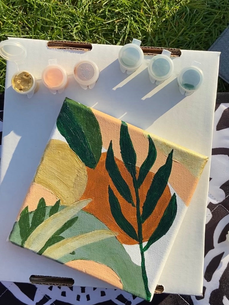 Load video: Painting process video on how to paint an abstract leaf
