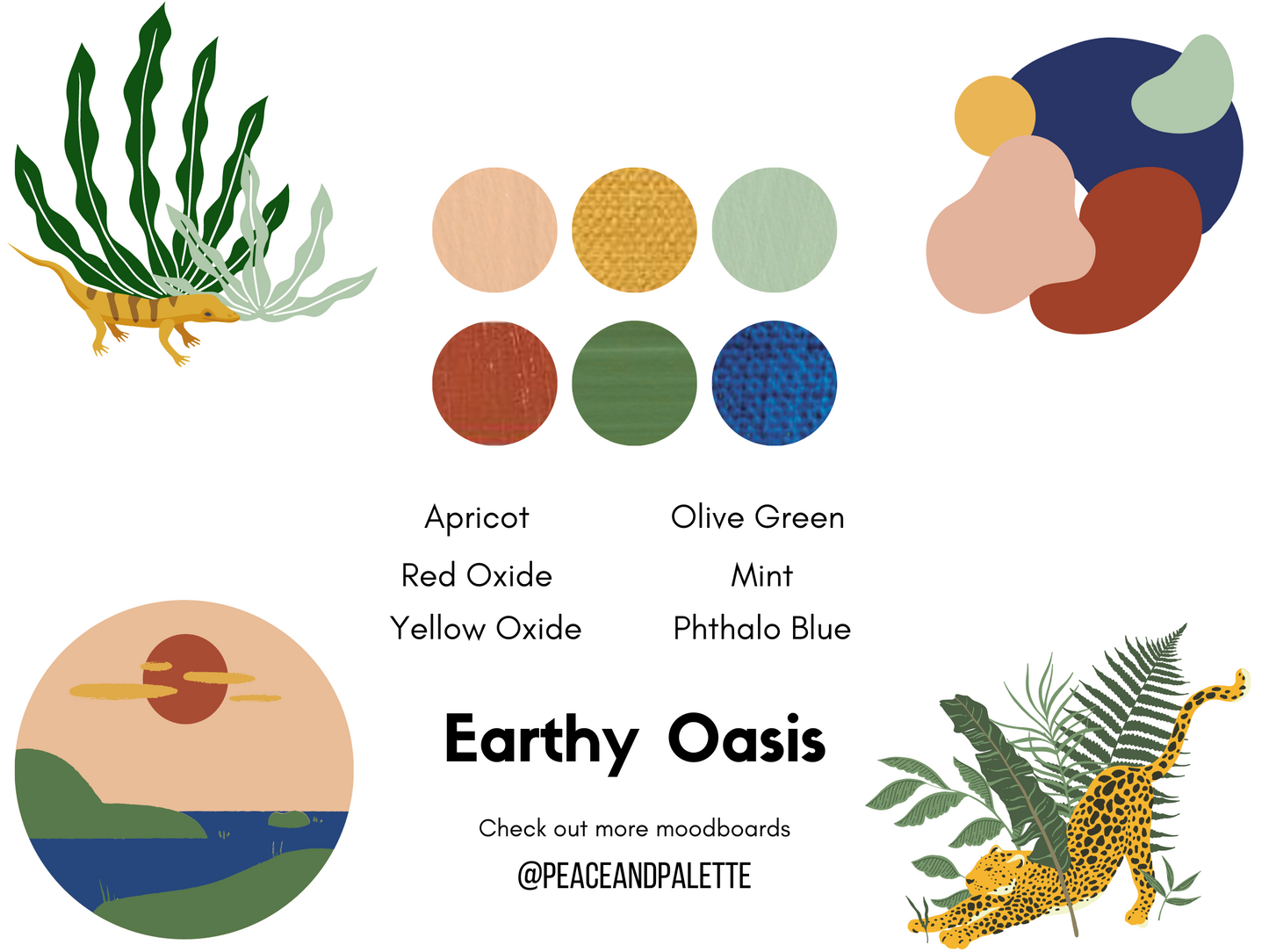 Earthy Oasis collection: 6-color DIY Paint Kit